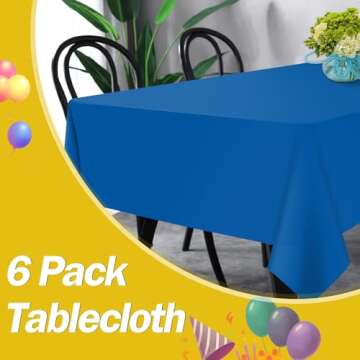 Durable Royal Blue Plastic Table Cloths for Parties