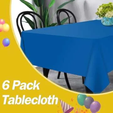 Durable Royal Blue Plastic Table Cloths for Parties