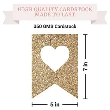 Pre-Strung Just Married Banner - No DIY - Gold Glitter Wedding Party Banner - Pre-Strung Garland on 6 ft Strands - Gold Wedding Reception Party or Car Decorations & Decor. Did We Mention No DIY