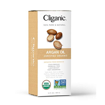 Cliganic Organic Argan Oil 16oz Bulk Pump for Skin & Hair