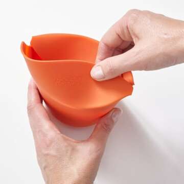 Joseph Joseph M-Cuisine Microwave Popcorn Popper Maker Single Serve Portion Silicone Food Safe, 2-piece, Multicolored