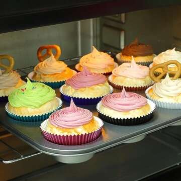 Gifbera Standard Pink Foil Cupcake Liners Wrappers Baking Cups for Baking 100 Count, Pink