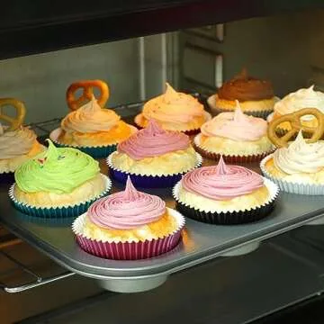 Gifbera Pink Foil Cupcake Liners for Any Celebration 100 Count