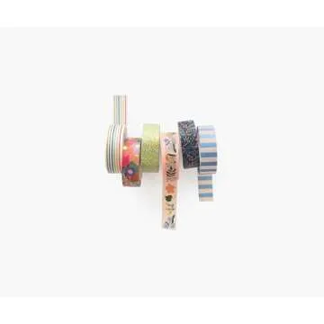 RIFLE PAPER CO. Garden Party Paper Tape, 393" L x 0.62" W, Set of 3 Coordinating Patterns, Adhesive Paper Tape, Printed in Full Color, Add Decorative Accents to Gift Wrap