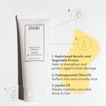 OUAI Finishing Crème - Anti-Frizz Heat Protectant Cream 3.4 Oz