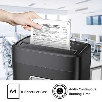 Bonsaii 8-Sheet Crosscut Paper Shredder for Home Office