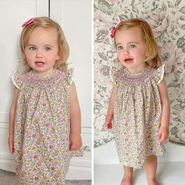 Lovely Baby Girls’ Smocked Dress for Summer Fun