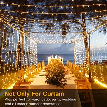Ollny 300 LED Curtain Lights for Year-Round Decor