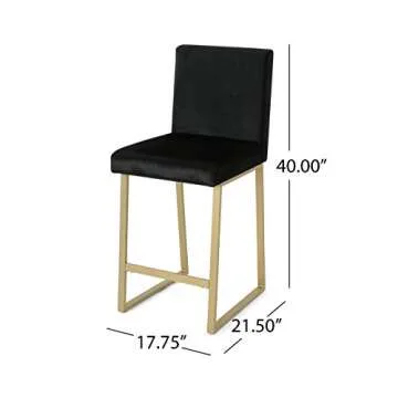 GDFStudio Lexi Velvet Barstools - Luxurious & Durable Set of 2