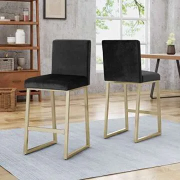 GDFStudio Lexi Velvet Barstools - Luxurious & Durable Set of 2