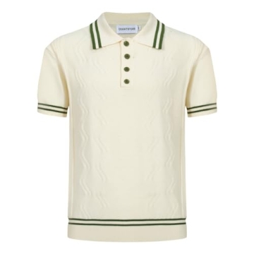OXKNIT Men’s Knitted Vintage Polo Shirt - Retro Style for Every Occasion