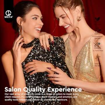 MEFA 56 Pcs Gel Nail Polish Kit with U V Light, 32 Colors Burgundy Glitter Gel Nail Polish Set with Base Top Coat Nail Art Decorations Home Salon Manicure Tools Valentines Gifts for Women