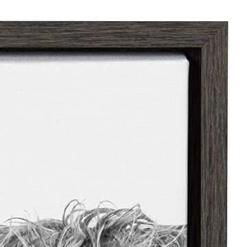 Kate and Laurel Sylvie Highland Cow Black and White Portrait Framed Canvas by Amy Peterson, 18x24 Gray, Adorable Wall Decor for Living Room, Nursery