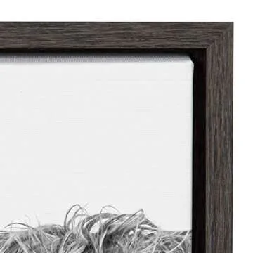 Kate and Laurel Sylvie Highland Cow Black and White Portrait Framed Canvas by Amy Peterson, 18x24 Gray, Adorable Wall Decor for Living Room, Nursery