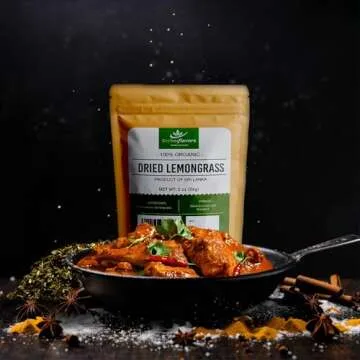 CEYLONFLAVORS FRESH AND PURE Organic Premium Grade Dried Lemon Grass Cut, harvested from a Organic Farm in Sri Lanka 2 oz/56g