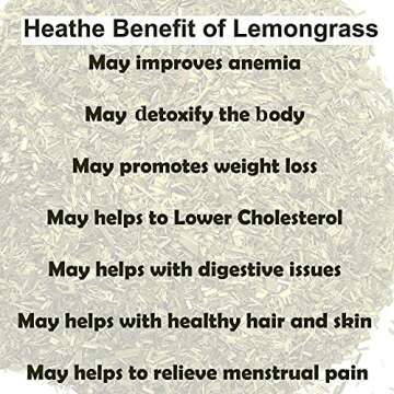 CEYLONFLAVORS FRESH AND PURE Organic Premium Grade Dried Lemon Grass Cut, harvested from a Organic Farm in Sri Lanka 2 oz/56g