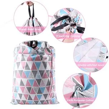 SWISSELITE Laundry Bag with Handle and Drawstring, Large Heavy Duty Laundry Bag, 28 x 40 Inches Travel Dirty Clothes Bag for Laundromat and Household