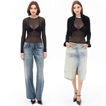 Stylish Buauty Black Sheer Tops for Women - Fashionable & Functional