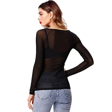 Stylish Buauty Black Sheer Tops for Women - Fashionable & Functional