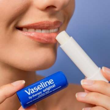 Vaseline Lip Therapy Stick, Original | Original Petroleum Jelly Vaseline Lip Balm for Soft Lips | 4.8g