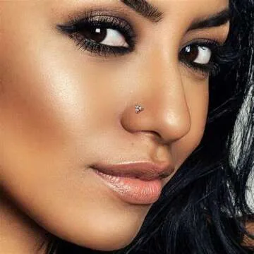 MODRSA Nose Rings Nose Rings Hoops Nose Piercings Surgical Steel Nose Ring Double Nose Ring for Single Piercing Double Hoop Nose Rings Studs for Women Gold