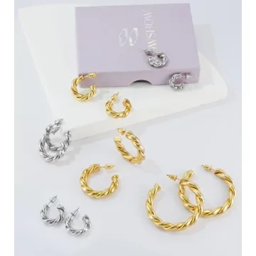 Wowshow Silver Hoop Earrings Lightweight Perfect for Sensitive Ears