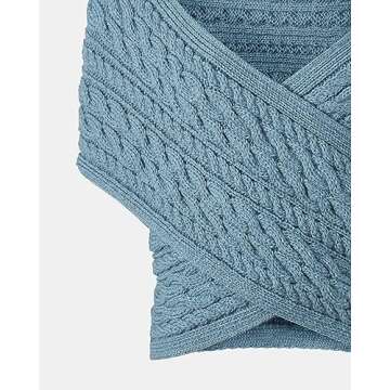 Aran Woollen Mills Women's Aran Cable Crossover Wrap Sweater 100% Merino Wool V-Neck with Buttons (Medium)