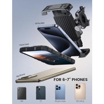 Lamicall Bike Phone Mount for Cycle & Scooter Use - 6-7 Inch Phones