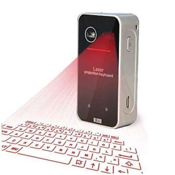 AGS Laser Projection Bluetooth Virtual Keyboard & Mouse for iPhone, Ipad, Smartphone and Tablets