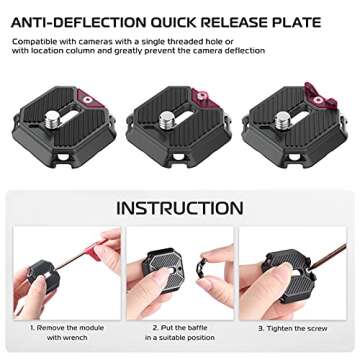 ULANZI FALCAM F38 Camera Quick Release System with 38mm Anti-Deflection QR Plate for DJI Ronin-S, DJI RS2, DJI RSC2, Support The Standard Lens Support Frame 2408