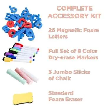 Table Top Easel for Kids - Tabletop Magnetic White Board - Toddler Art Chalkboard