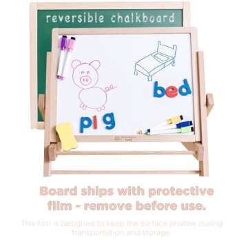 Table Top Easel for Kids - Tabletop Magnetic White Board - Toddler Art Chalkboard