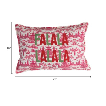Creative Co-Op Embroidered Cotton Lumbar Pillow