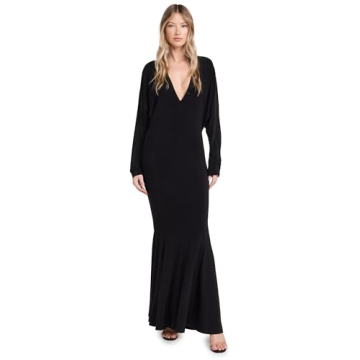Norma Kamali Dolman V Neck Fishtail Gown