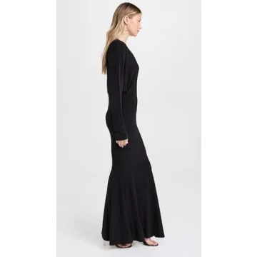 Norma Kamali Dolman V Neck Fishtail Gown