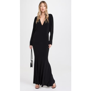 Norma Kamali Dolman V Neck Fishtail Gown