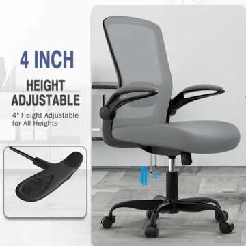 Office Chair, Ergonomic Desk Chair with Adjustable Lumbar Support, High Back Mesh Computer Chair with Flip-up Armrests-BIFMA Passed Task Chairs, Executive Chair for Home Office