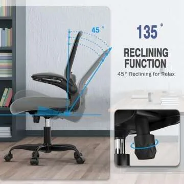 Office Chair, Ergonomic Desk Chair with Adjustable Lumbar Support, High Back Mesh Computer Chair with Flip-up Armrests-BIFMA Passed Task Chairs, Executive Chair for Home Office