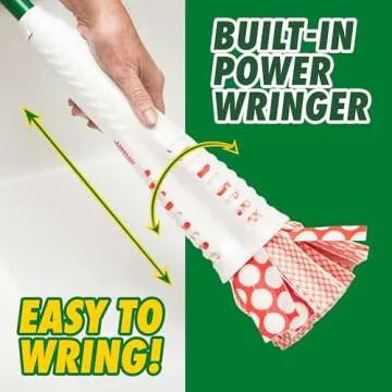 Libman Wonder Mop & Refills Kit – for Tough Messes and Powerful Cleanup – Easy to Wring, Long Handled Wet Mop for Hardwood, Tile, Laminate. Includes Three Replacement Heads, Machine Washable, 62 Inch
