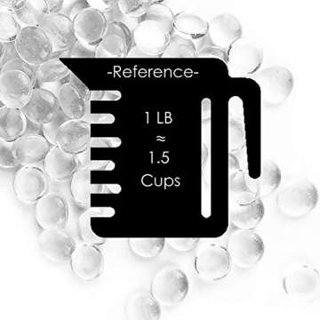 CYS EXCEL Clear Glass Gemstone Beads Vase Fillers (1 LB) Flat Marble Beads Multiple Color Choices Aq...