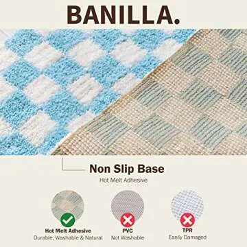 Banilla Extra Soft Microfiber Bathroom Rugs - Non Slip & Absorbent