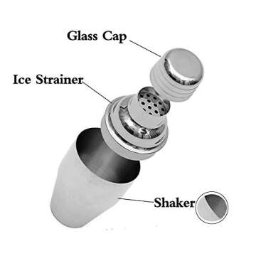 Delidge 8oz Cocktail Shaker Martini Shaker Small Bar Shaker Drink Mixer Shakers Bartending, 250ml Mini Cocktail Shakers Margarita Alcohol Liquor Barware Tools