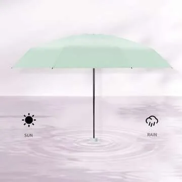 Dlin UV Umbrellas for Sun Protection,Small Compact, Small Umbrella for Purse,Suitable for Women Purse and Pocket (Green