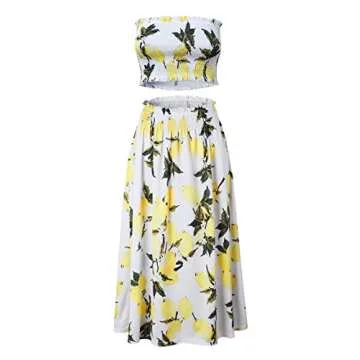Yeshire Women's Floral Crop Top & Maxi Set for Summer Style