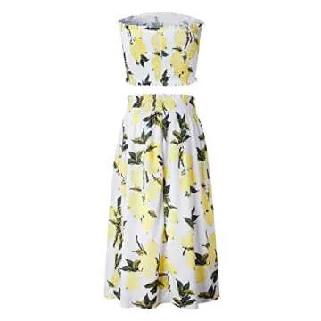 Yeshire Women's Floral Crop Top & Maxi Set for Summer Style