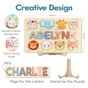 KaloToys Personalized Name Puzzle for Toddlers 1-3