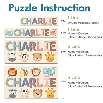 KaloToys Personalized Name Puzzle for Toddlers 1-3