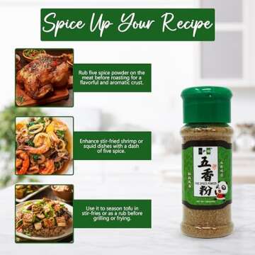 NPG Authentic Chinese Five Spice Blend 1.05 oz, Gluten Free, All Natural Ground Chinese 5 Spice Powder, No Preservatives No MSG, Mixed Spice Seasoning for Asian Cuisine & Stir Fry