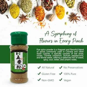 NPG Authentic Chinese Five Spice Blend 1.05 oz, Gluten Free, All Natural Ground Chinese 5 Spice Powder, No Preservatives No MSG, Mixed Spice Seasoning for Asian Cuisine & Stir Fry