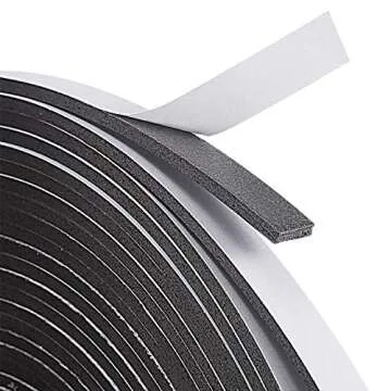 Hestya 10 m Foam Draught Excluder Weather Strip Tape Weatherstrip Weather Seals for Window Door Sealing (3 mm, Black)